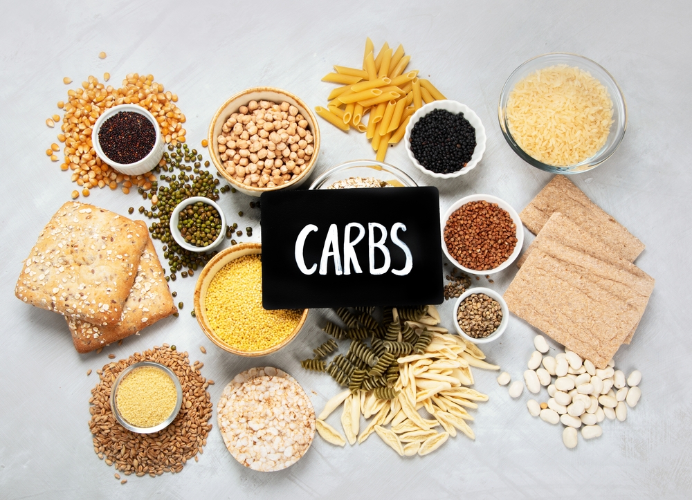 Best,Sources,Of,Carbs,On,Light,Gray,Background.,Healthy,Food