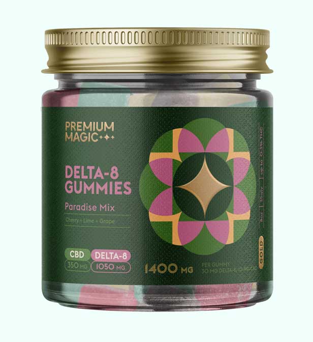 Premium Magic CBD & Delta-8 Gold Paradise Mix Gummies