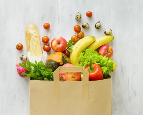 A Bag Filled With Vegetables