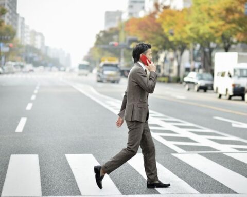 Crossing a road